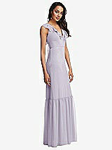 Side View Thumbnail - Moondance Tiered Ruffle Plunge Neck Open-Back Maxi Dress with Deep Ruffle Skirt