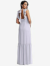 Rear View Thumbnail - Silver Dove Tiered Ruffle Plunge Neck Open-Back Maxi Dress with Deep Ruffle Skirt
