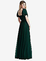 Rear View Thumbnail - Evergreen Regency Empire Waist Puff Sleeve Chiffon Maxi Dress