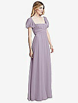 Side View Thumbnail - Lilac Haze Regency Empire Waist Puff Sleeve Chiffon Maxi Dress