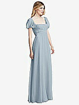 Side View Thumbnail - Mist Regency Empire Waist Puff Sleeve Chiffon Maxi Dress