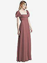 Side View Thumbnail - Rosewood Regency Empire Waist Puff Sleeve Chiffon Maxi Dress