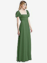 Side View Thumbnail - Vineyard Green Regency Empire Waist Puff Sleeve Chiffon Maxi Dress