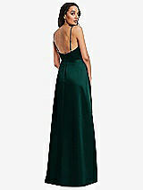 Rear View Thumbnail - Evergreen Adjustable Strap Faux Wrap Maxi Dress with Covered Button Details