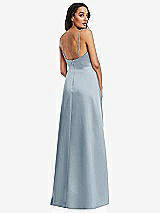 Rear View Thumbnail - Mist Adjustable Strap Faux Wrap Maxi Dress with Covered Button Details