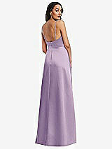 Rear View Thumbnail - Pale Purple Adjustable Strap Faux Wrap Maxi Dress with Covered Button Details