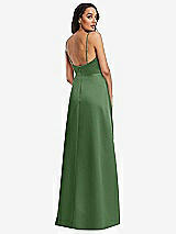 Rear View Thumbnail - Vineyard Green Adjustable Strap Faux Wrap Maxi Dress with Covered Button Details