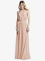 Front View Thumbnail - Cameo Illusion Back Halter Maxi Dress with Covered Button Detail