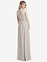 Rear View Thumbnail - Oyster Illusion Back Halter Maxi Dress with Covered Button Detail