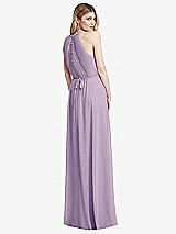Rear View Thumbnail - Pale Purple Illusion Back Halter Maxi Dress with Covered Button Detail