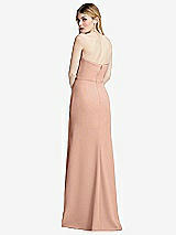 Alt View 3 Thumbnail - Pale Peach Strapless Pleated Faux Wrap Trumpet Gown with Front Slit