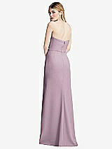 Alt View 3 Thumbnail - Suede Rose Strapless Pleated Faux Wrap Trumpet Gown with Front Slit