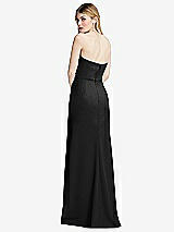 Alt View 3 Thumbnail - Black Strapless Pleated Faux Wrap Trumpet Gown with Front Slit