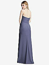 Alt View 3 Thumbnail - French Blue Strapless Pleated Faux Wrap Trumpet Gown with Front Slit
