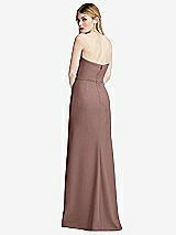 Alt View 3 Thumbnail - Sienna Strapless Pleated Faux Wrap Trumpet Gown with Front Slit
