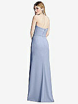 Alt View 3 Thumbnail - Sky Blue Strapless Pleated Faux Wrap Trumpet Gown with Front Slit