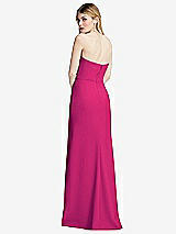 Alt View 3 Thumbnail - Think Pink Strapless Pleated Faux Wrap Trumpet Gown with Front Slit