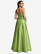 Rear View Thumbnail - Mojito Open Neckline Cutout Satin Twill A-Line Gown with Pockets