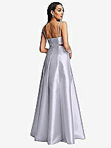 Rear View Thumbnail - Silver Dove Open Neckline Cutout Satin Twill A-Line Gown with Pockets