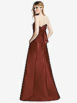 Side View Thumbnail - Auburn Moon Strapless A-line Satin Gown with Modern Bow Detail