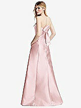 Side View Thumbnail - Ballet Pink Strapless A-line Satin Gown with Modern Bow Detail
