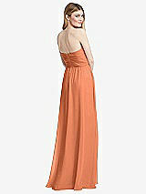 Rear View Thumbnail - Sweet Melon Shirred Bodice Strapless Chiffon Maxi Dress with Optional Straps