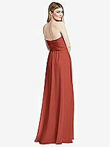Rear View Thumbnail - Amber Sunset Shirred Bodice Strapless Chiffon Maxi Dress with Optional Straps