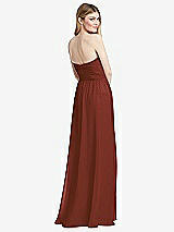 Rear View Thumbnail - Auburn Moon Shirred Bodice Strapless Chiffon Maxi Dress with Optional Straps