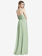 Rear View Thumbnail - Celadon Shirred Bodice Strapless Chiffon Maxi Dress with Optional Straps