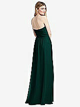 Rear View Thumbnail - Evergreen Shirred Bodice Strapless Chiffon Maxi Dress with Optional Straps