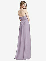 Rear View Thumbnail - Lilac Haze Shirred Bodice Strapless Chiffon Maxi Dress with Optional Straps