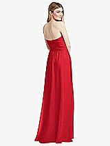 Rear View Thumbnail - Parisian Red Shirred Bodice Strapless Chiffon Maxi Dress with Optional Straps