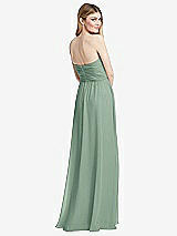 Rear View Thumbnail - Seagrass Shirred Bodice Strapless Chiffon Maxi Dress with Optional Straps