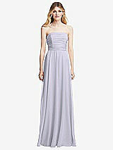 Front View Thumbnail - Silver Dove Shirred Bodice Strapless Chiffon Maxi Dress with Optional Straps