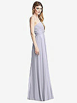 Side View Thumbnail - Silver Dove Shirred Bodice Strapless Chiffon Maxi Dress with Optional Straps
