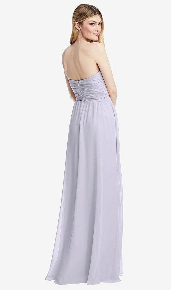 Back View - Silver Dove Shirred Bodice Strapless Chiffon Maxi Dress with Optional Straps