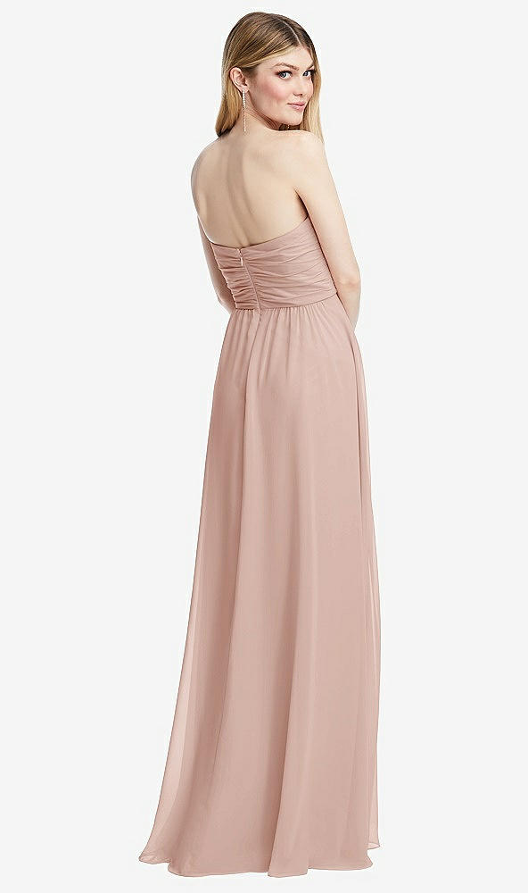 Back View - Toasted Sugar Shirred Bodice Strapless Chiffon Maxi Dress with Optional Straps