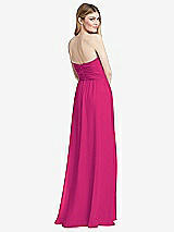 Rear View Thumbnail - Think Pink Shirred Bodice Strapless Chiffon Maxi Dress with Optional Straps