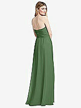 Rear View Thumbnail - Vineyard Green Shirred Bodice Strapless Chiffon Maxi Dress with Optional Straps