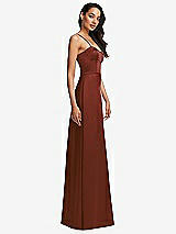 Side View Thumbnail - Auburn Moon Bustier A-Line Maxi Dress with Adjustable Spaghetti Straps