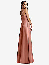 Rear View Thumbnail - Desert Rose Bustier A-Line Maxi Dress with Adjustable Spaghetti Straps