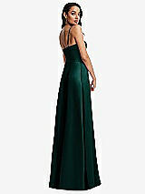Rear View Thumbnail - Evergreen Bustier A-Line Maxi Dress with Adjustable Spaghetti Straps