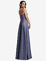 Rear View Thumbnail - French Blue Bustier A-Line Maxi Dress with Adjustable Spaghetti Straps