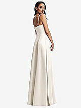 Rear View Thumbnail - Ivory Bustier A-Line Maxi Dress with Adjustable Spaghetti Straps