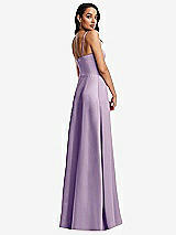 Rear View Thumbnail - Pale Purple Bustier A-Line Maxi Dress with Adjustable Spaghetti Straps