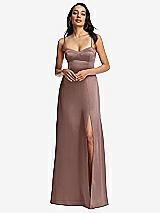 Alt View 1 Thumbnail - Sienna Bustier A-Line Maxi Dress with Adjustable Spaghetti Straps