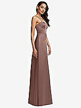 Side View Thumbnail - Sienna Bustier A-Line Maxi Dress with Adjustable Spaghetti Straps