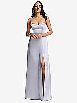 Alt View 1 Thumbnail - Silver Dove Bustier A-Line Maxi Dress with Adjustable Spaghetti Straps