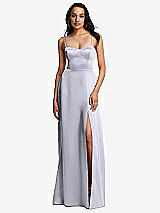 Front View Thumbnail - Silver Dove Bustier A-Line Maxi Dress with Adjustable Spaghetti Straps