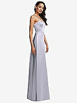 Side View Thumbnail - Silver Dove Bustier A-Line Maxi Dress with Adjustable Spaghetti Straps